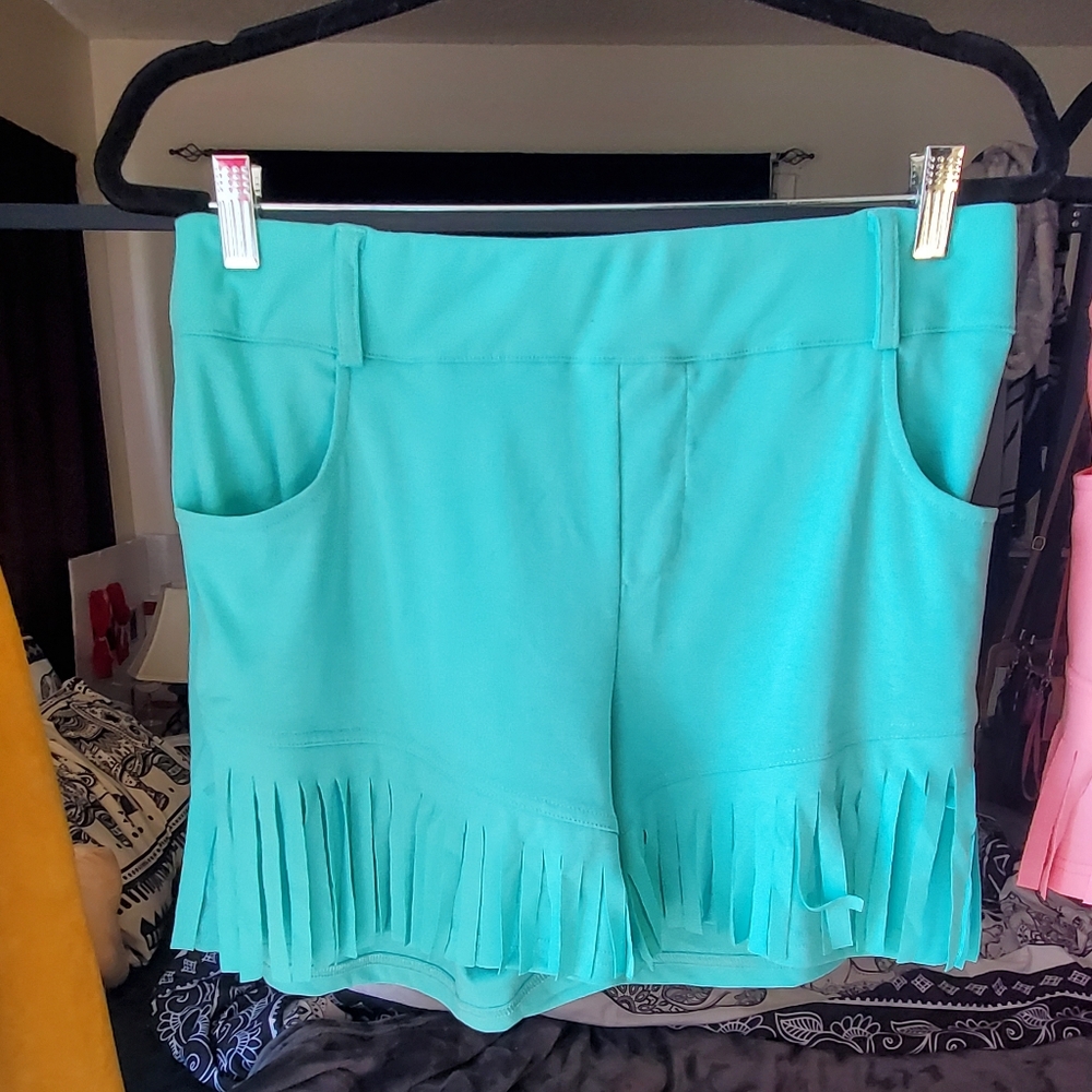 Crazy train fringe shorts